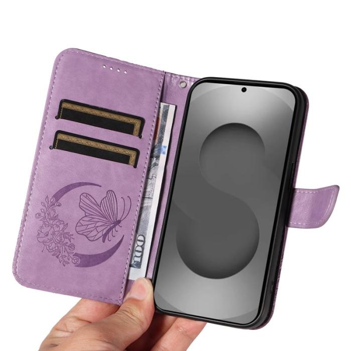 OEM - Mobilskal till Samsung Galaxy S26 Ultra Fjärilsmönster KonstLäder - Lila