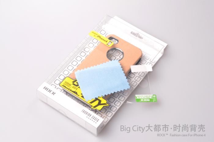 ROCK - Rock iPhone4/4S BigCity back shell + Skärmskydd (Lila)