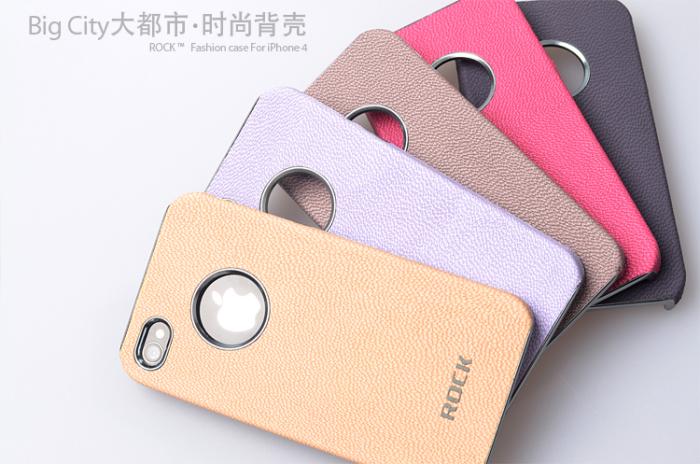ROCK - Rock iPhone4/4S BigCity back shell + Skärmskydd (Lila)