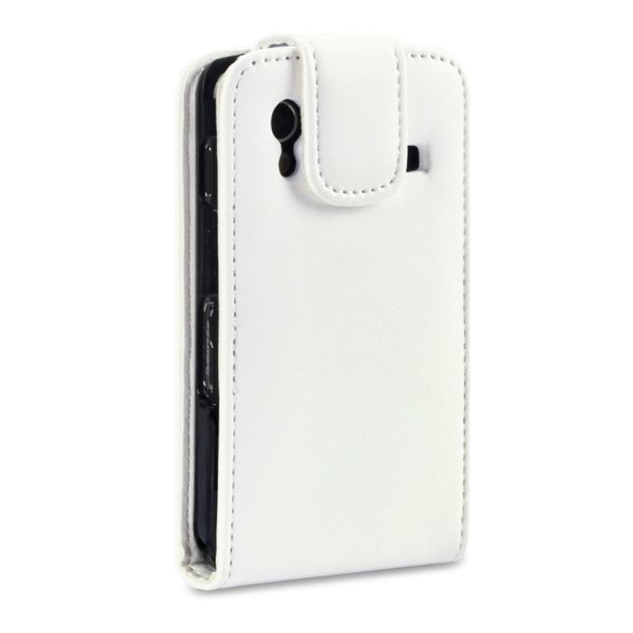 OEM - Flip Mobilväska med plats för 2st kort till Samsung Galaxy Ace S5830 (Vit)
