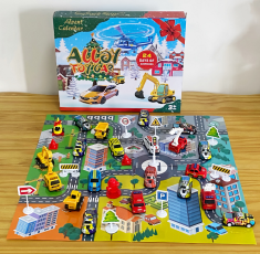 Adventskalender - Adventskalender Bilar 2024 – 24 Fordon och Lekmatta för Barn