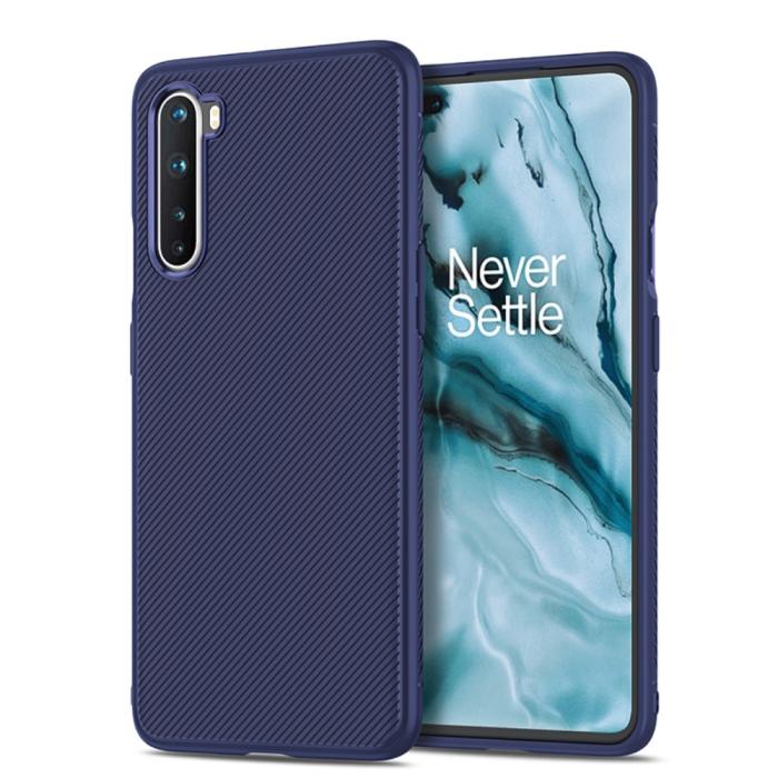 OEM - Jazz Twill Texture Skal Till OnePlus Nord - Blå