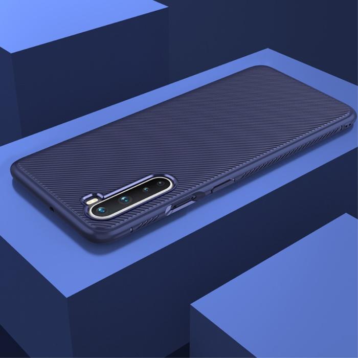 OEM - Jazz Twill Texture Skal Till OnePlus Nord - Blå