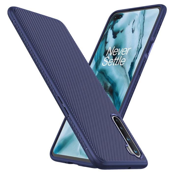 OEM - Jazz Twill Texture Skal Till OnePlus Nord - Blå