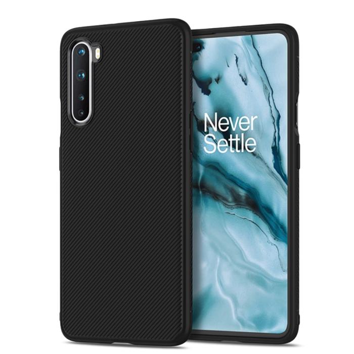 OEM - Jazz Twill Texture Skal Till OnePlus Nord - Svart