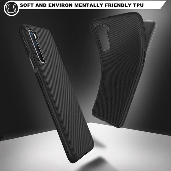 OEM - Jazz Twill Texture Skal Till OnePlus Nord - Svart