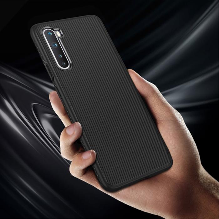 OEM - Jazz Twill Texture Skal Till OnePlus Nord - Svart