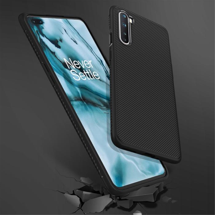 OEM - Jazz Twill Texture Skal Till OnePlus Nord - Svart