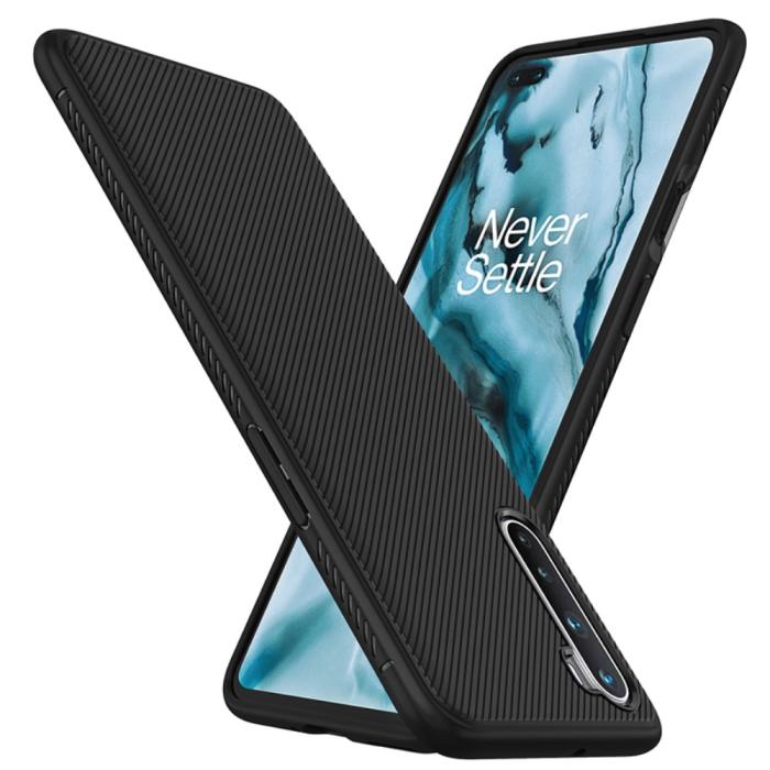 OEM - Jazz Twill Texture Skal Till OnePlus Nord - Svart