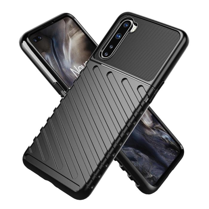 OEM - Thunder Twill Texture Skal Till OnePlus Nord - Svart