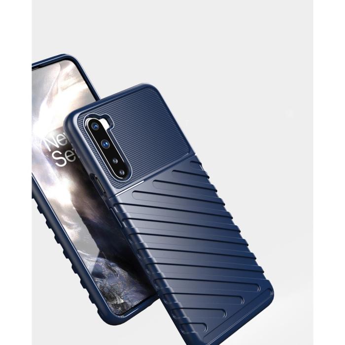UTGATT - Thunder Twill Texture Skal Till OnePlus Nord - Blå
