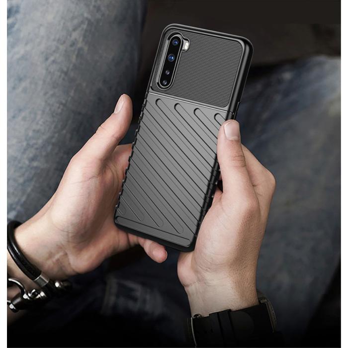 OEM - Thunder Twill Texture Skal Till OnePlus Nord - Svart