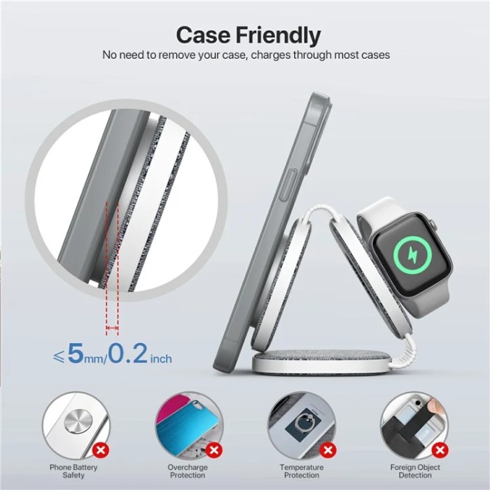 OEM - 3in1 MagSafe Trådlös Laddare iPhone, Apple Watch, Airpods