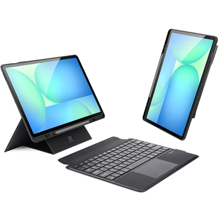 Dux Ducis - Dux Ducis Galaxy Tab S10 FE Plus Fodral med Trådlöst tangentbord - Svart