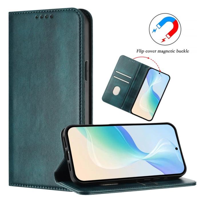 OEM - Samsung Galaxy S26+ Plånboksfodral Konstläder RFID Skydd - Grön