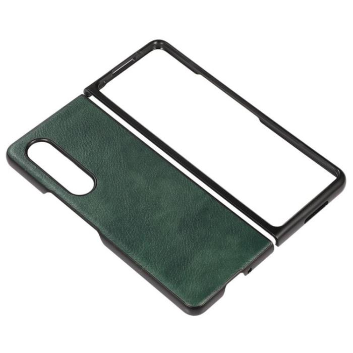 UTGATT1 - Galaxy Z Fold 4 Skal Läder Litchi - Grön