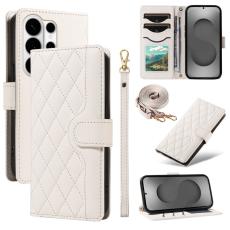 OEM - Samsung Galaxy S26 Ultra Pl&aring;nboksfodral Rhombus Konstl&auml;der - Vit