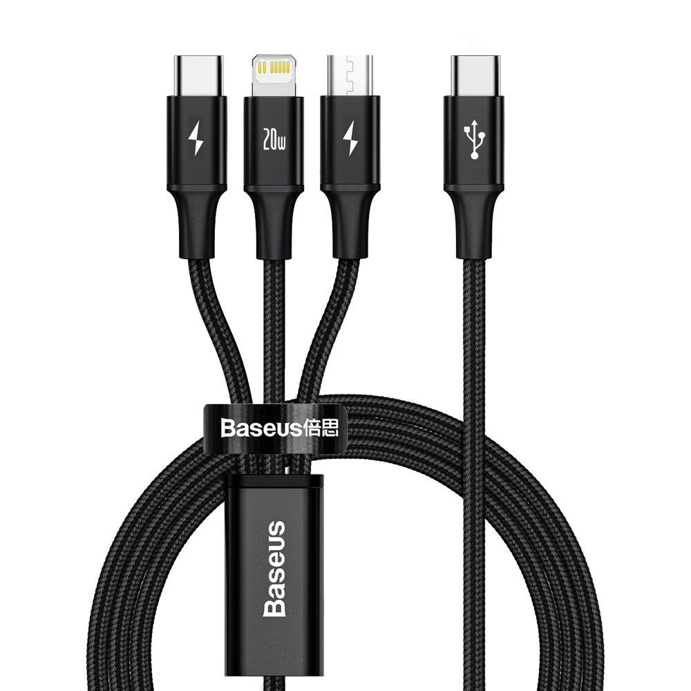 Baseus 3in1 USB-C till USB-C, Lightning, microUSB kabel 1.5m | 3541 | AlltMobil