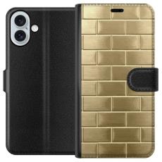 iSecrets - Pl&aring;nboksfodral till Apple iPhone 16 Plus med Gyllene Murstenar