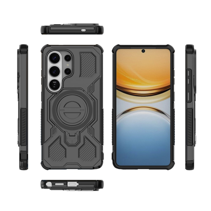 A-One Brand - Galaxy S26 Ultra Mobilskal Rotating Metal Kickstand - Svart