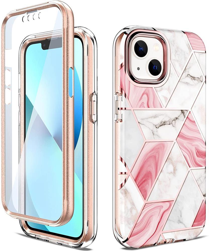 Marble Grid 360° Skal iPhone 13 - Rosa | 2353 | AlltMobil