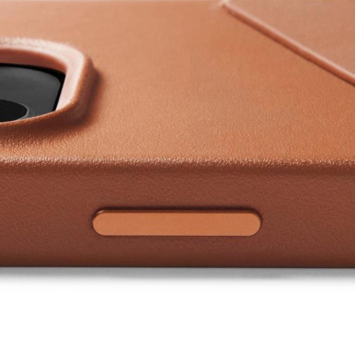 Mujjo - Mujjo iPhone 14 Pro Skal Korthållare Full Läder - Tan
