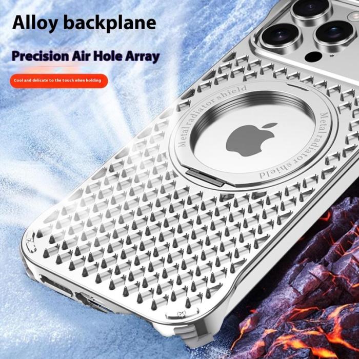 R-JUST - R-JUST RJ64 Mobilskal till iPhone 16 Pro Aluminium Silver Cooling Case