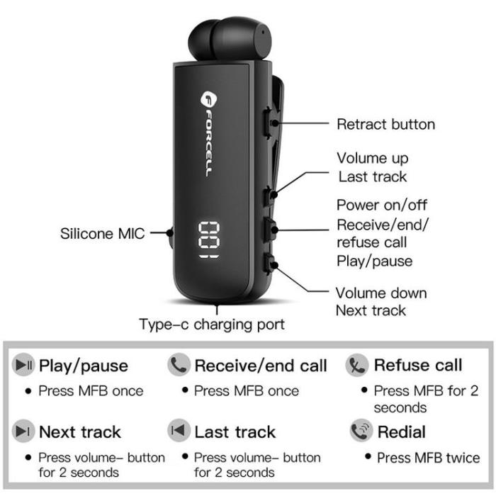 Forcell - Forcell Trådlösa In-Ear Hörlurar Drive - Svart