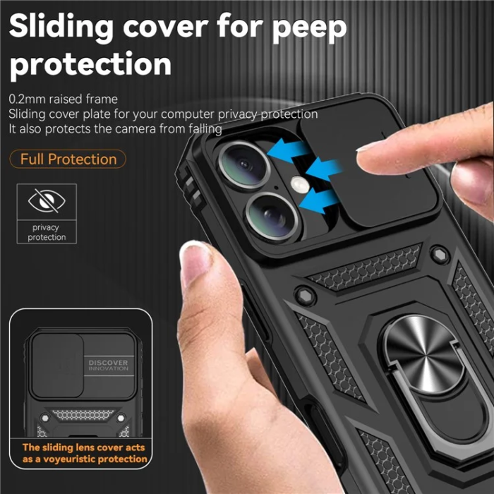 OEM - iPhone 16 Plus Mobilskal Defender Slide - Svart