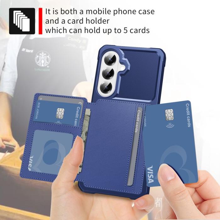 OEM - Mobilfodral för Samsung Galaxy S26 Plus Kortfack Konstläder - Blå