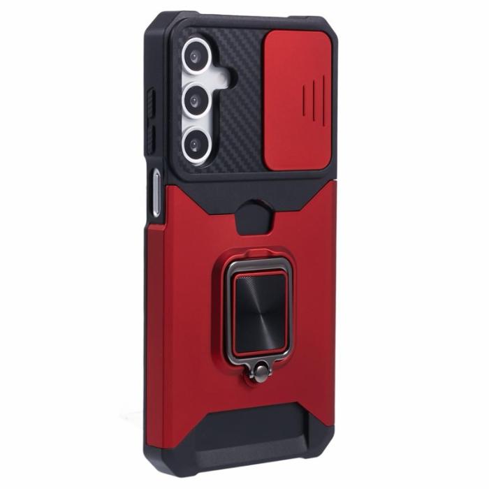 OEM - Mobilskal för Samsung Galaxy S26 Plus Kickstand PC + TPU - Röd