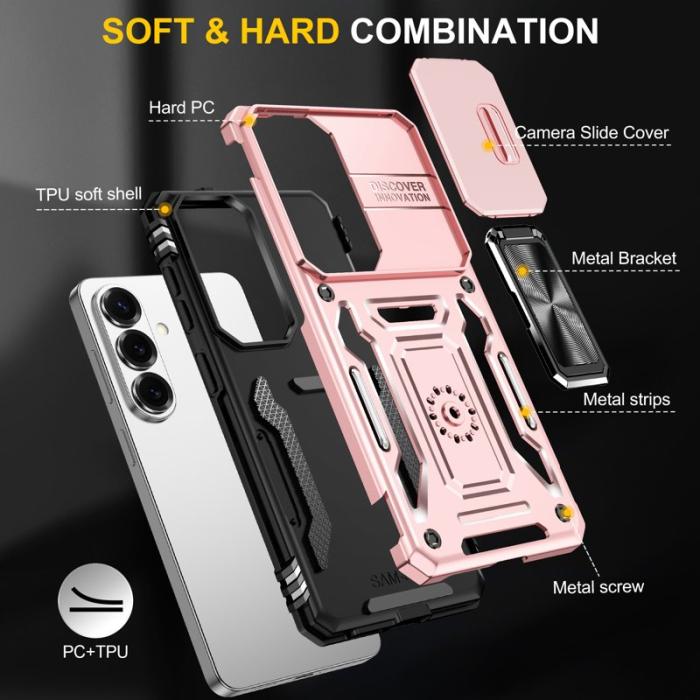 OEM - Mobilskal för Samsung Galaxy S26 Plus Kickstand PC + TPU - Roséguld