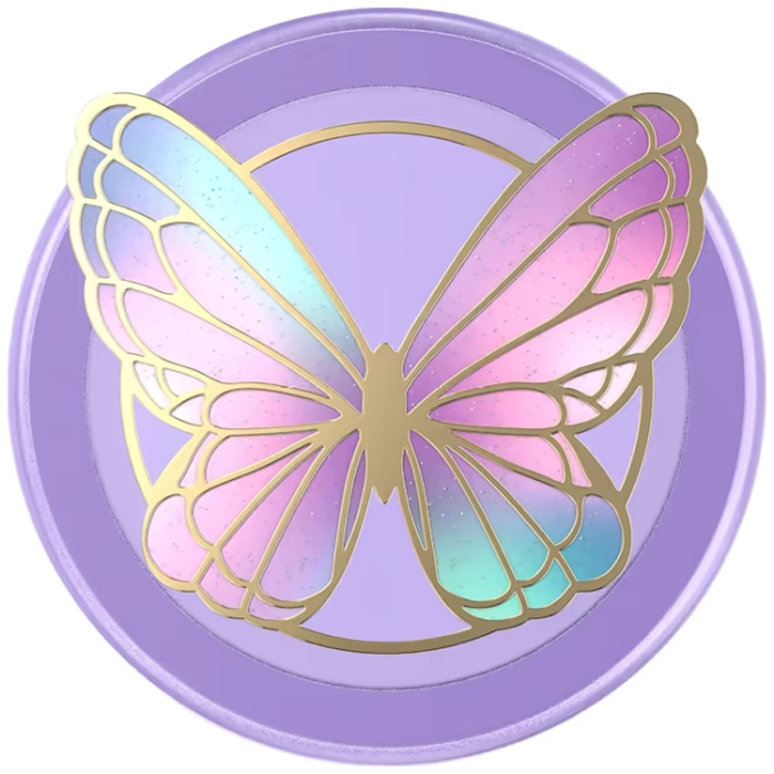 PopSockets - PopSockets MagSafe Popuphållare och Stativ Enamel Butterfly Prism - Lavendel