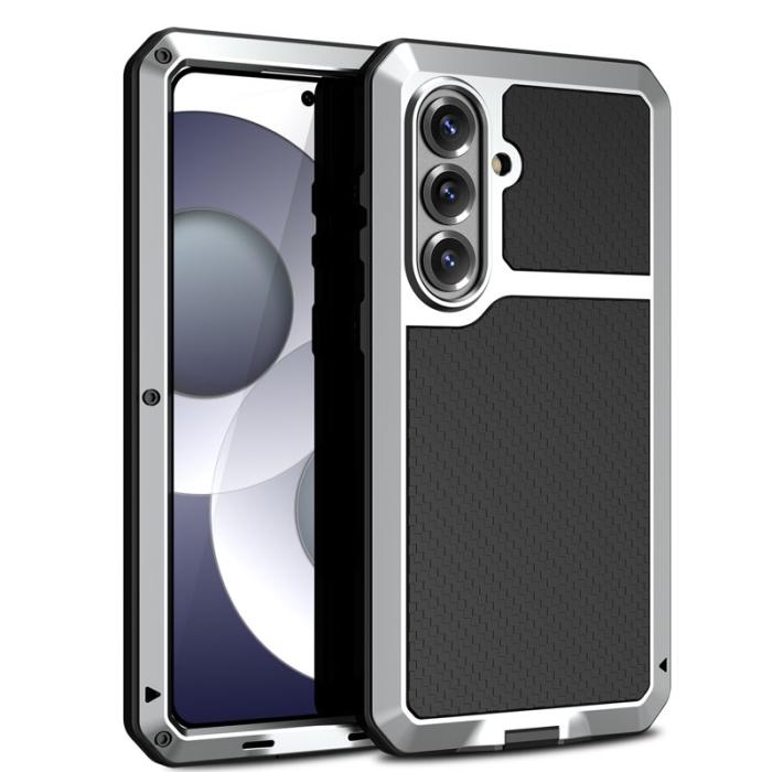 OEM - Mobilskal för Samsung Galaxy S26 Plus Silikon + Metall med Glas - Silver