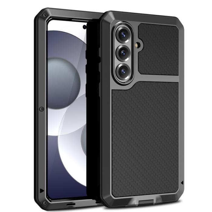 OEM - Mobilskal för Samsung Galaxy S26 Plus Silikon + Metall med Skärmskydd - Svart