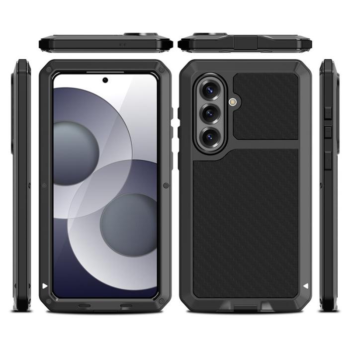 OEM - Mobilskal för Samsung Galaxy S26 Plus Silikon + Metall med Skärmskydd - Svart
