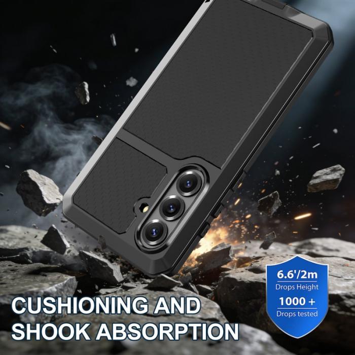 OEM - Mobilskal för Samsung Galaxy S26 Plus Silikon + Metall med Skärmskydd - Svart