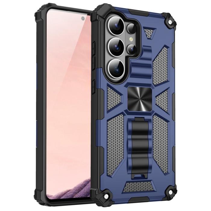 OEM - Mobilskal för Samsung Galaxy S26 Ultra Kickstand Stöttålig PC + TPU - Blå