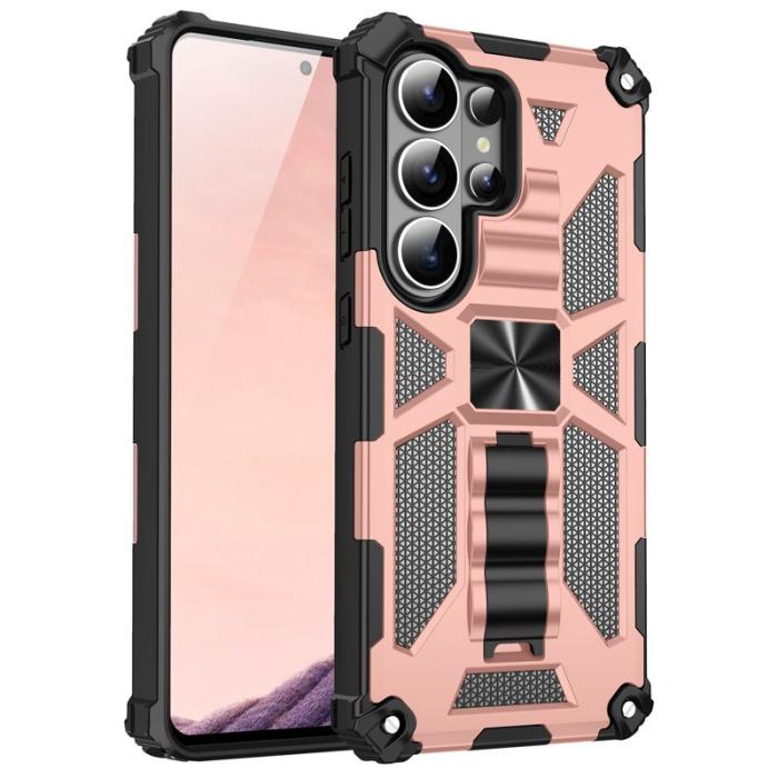 OEM - Mobilskal för Samsung Galaxy S26 Ultra Kickstand Stöttålig PC + TPU - Roséguld