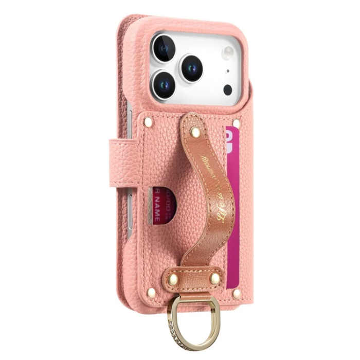 A-One Brand - iPhone 17 Pro Plånboksfodral RFID Blocking Zipper - Rosa