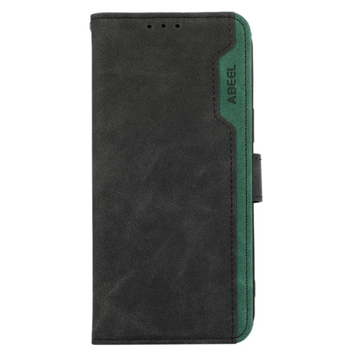 ABEEL - ABEEL Samsung Galaxy S24 Ultra Konstläder Plånboksfodral Färgmatchning Svart
