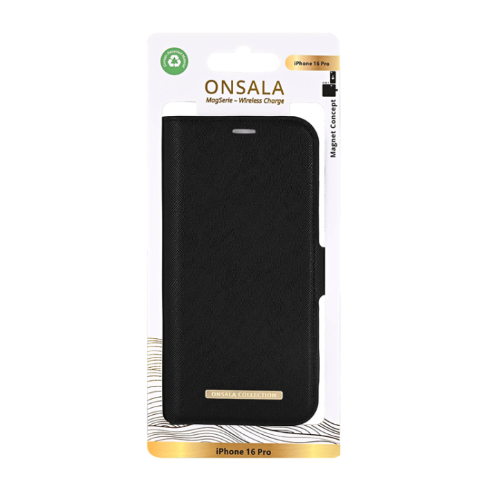 Onsala - Onsala iPhone 16 Pro Plånboksfodral MagSafe Eco - Svart