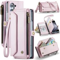Caseme - CASEME Pl&aring;nboksfodral Konstl&auml;der f&ouml;r Samsung Galaxy Z Fold5 - Rosa