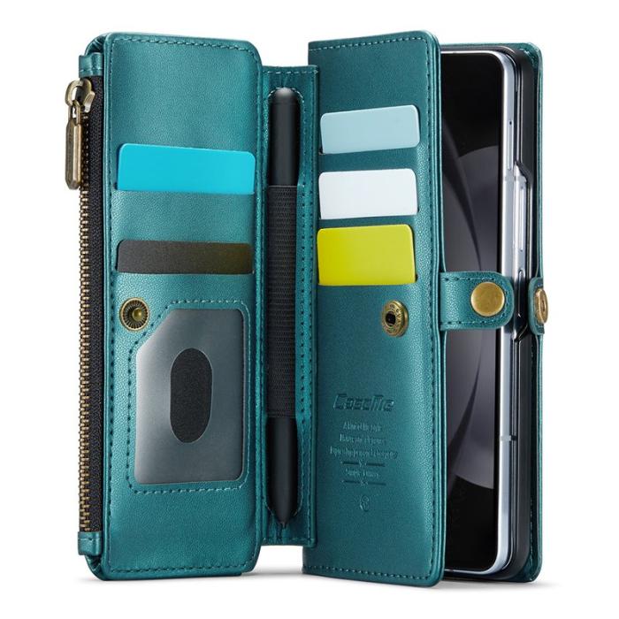 Caseme - CASEME Plånboksfodral Konstläder för Samsung Galaxy Z Fold5 - Grön