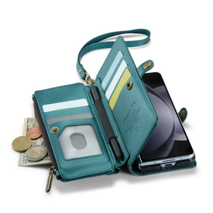 Caseme - CASEME Plånboksfodral Konstläder för Samsung Galaxy Z Fold5 - Grön