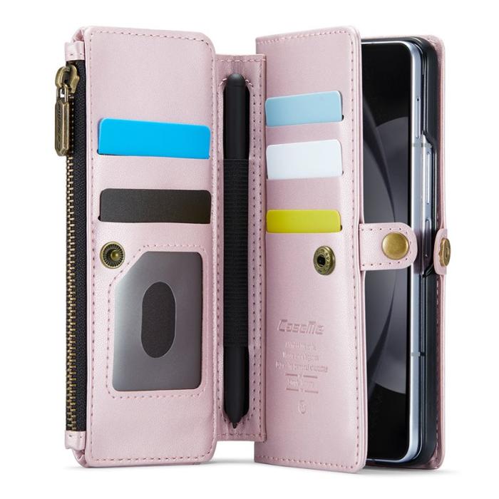 Caseme - CASEME Plånboksfodral Konstläder för Samsung Galaxy Z Fold5 - Rosa