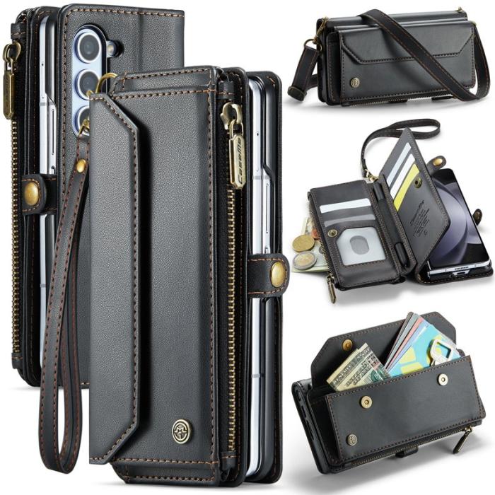 Caseme - CASEME Plånboksfodral Konstläder för Samsung Galaxy Z Fold5 - Svart