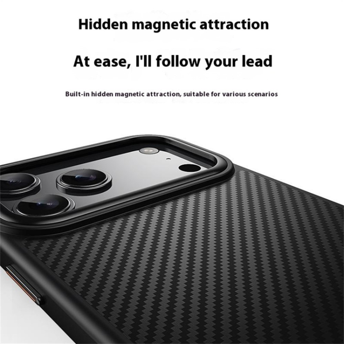 A-One Brand - iPhone 17 Pro Max Mobilskal MagSafe Carbon Fiber - Svart