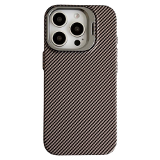 A-One Brand - iPhone 16 Pro Mobilskal MagSafe Carbon Fiber - Brun