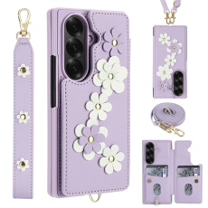 A-One Brand - Galaxy Z Fold7 Plånboksfodral Med 2 Remmar - Lila